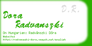 dora radvanszki business card